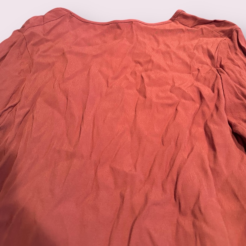NWT Elan Women's Elegant Burnt Orange Cross Strap Wrap Blouse Size Medium - Picture 10 of 12